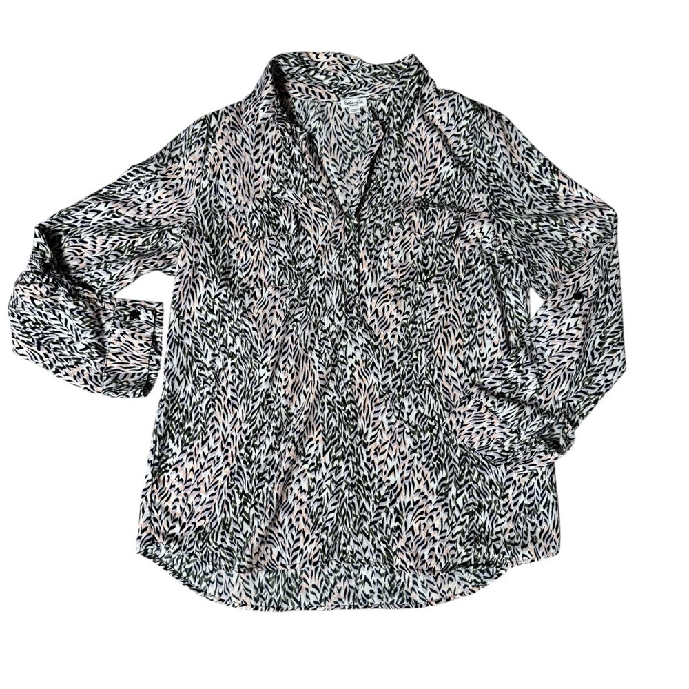 Splendid Women’s Blouse Tunic Top Long/Roll Tab Sleeve Size XL